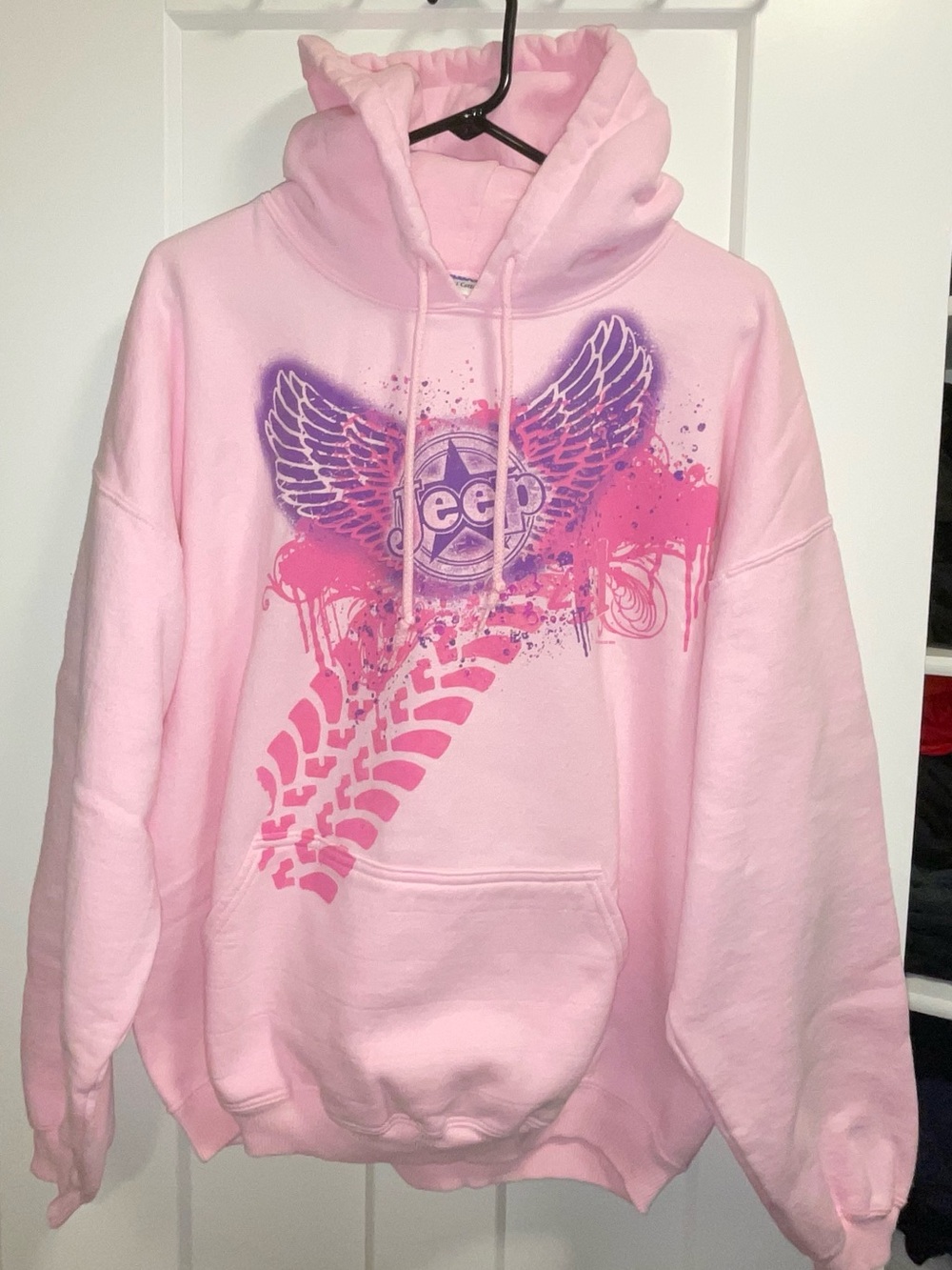 Jeep Pink Graphic Hoodie Sweater - Women's Pullover